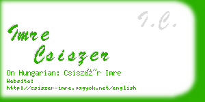 imre csiszer business card